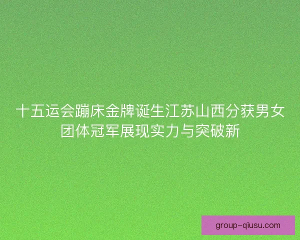 十五运会蹦床金牌诞生江苏山西分获男女团体冠军展现实力与突破新